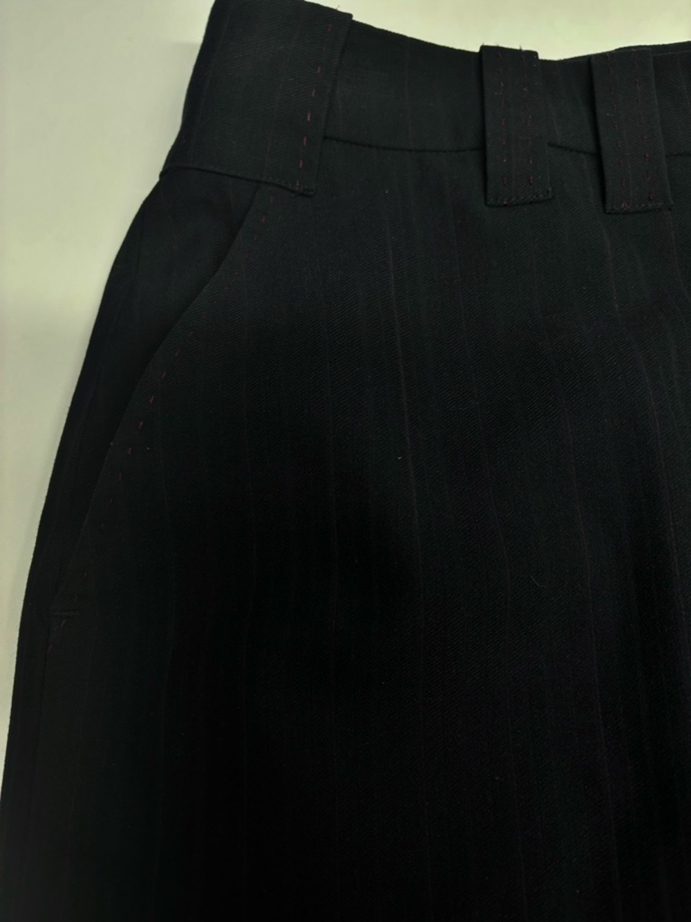 Sandra Angelozzi Pinstripe Pencil Knee Skirt With Pockets size 12/14 or L/XL - Picture 7 of 10